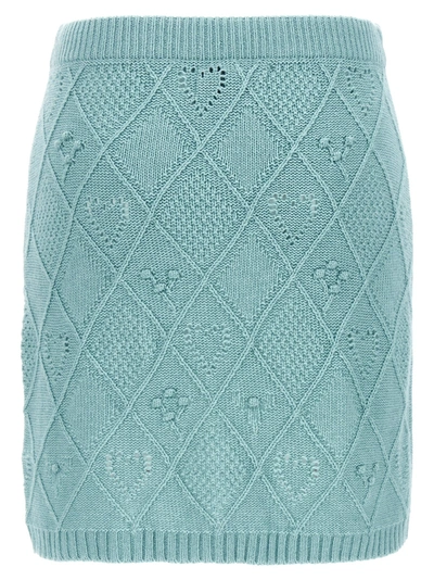 Twinset Embroidery Skirt Skirts Light Blue