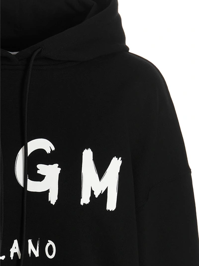 Shop Msgm Logo Hoodie Sweatshirt Black