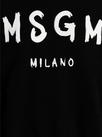 Shop Msgm Logo Hoodie Sweatshirt Black