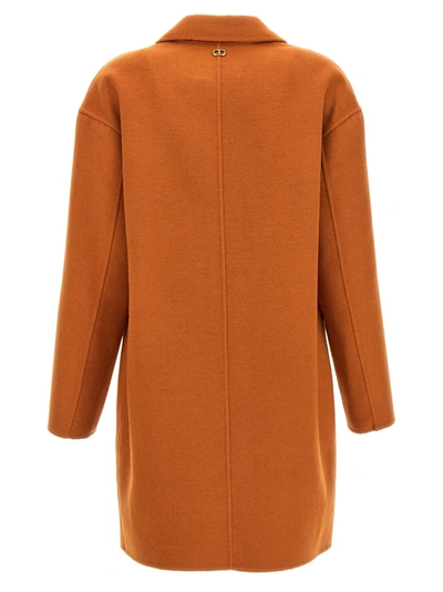 Shop Twinset Single Breast Coat Coats, Trench Coats Orange