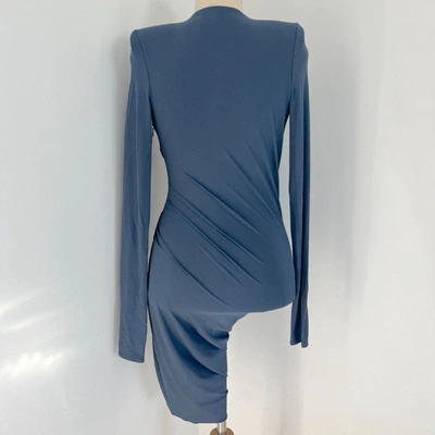 Pre-owned Alexandre Vauthier Pleated Deep V Navy Stretchy Dress