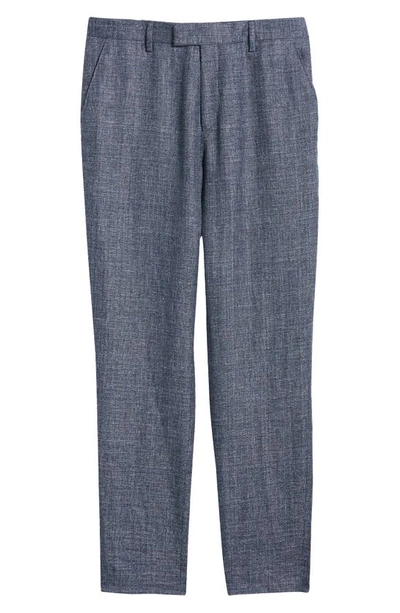 Shop Ted Baker Taylort Linen & Wool Slim Fit Trousers In Navy