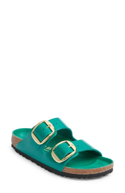 Shop Birkenstock Arizona Big Buckle Slide Sandal In Digital Green