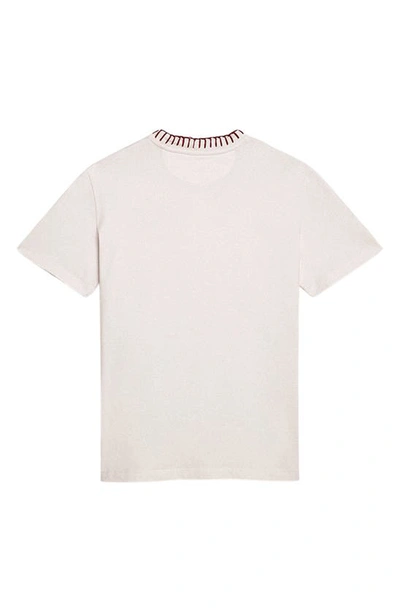 Shop Golden Goose Whipstitch Detail Logo Embroidered T-shirt In Arctic Wolf