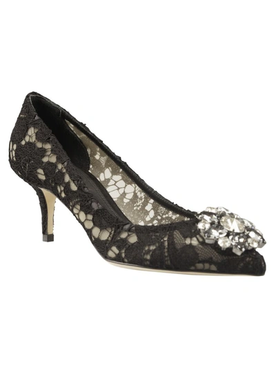 Shop Dolce & Gabbana Charmant Lace Pumps Shoes In Black