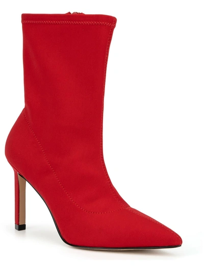 Shop New York And Company Naomi Womens Pointed Toe Heels Ankle Boots In Red