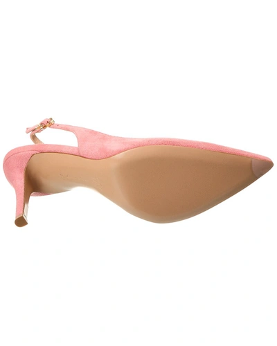 Gianvito Rossi Ribbon Sling 85 Suede Pump In Beige