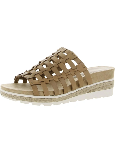 Shop Bella Vita Oaklynn Womens Leather Slip On Wedge Sandals In Multi
