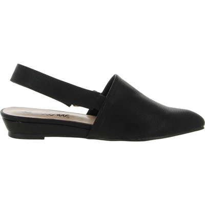 Bellini Fret Womens Ankle Strap Pointed Toe Wedge Sandals In Black