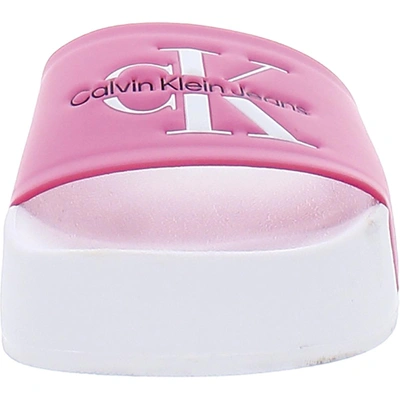 Shop Calvin Klein Dariele Womens Slip On Flat Pool Slides In Pink