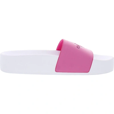Shop Calvin Klein Dariele Womens Slip On Flat Pool Slides In Pink