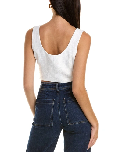 Shop Central Park West Simone Tweed Tank In White