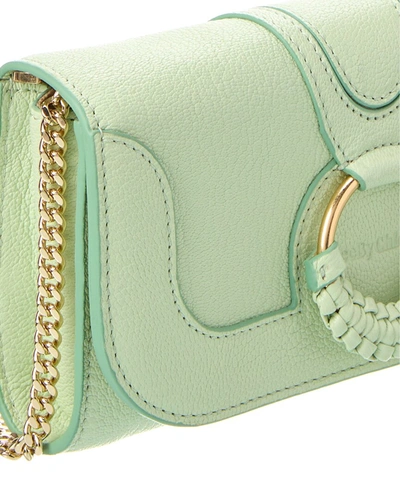 Shop See By Chloé Hana Leather Wallet On Chain In Green
