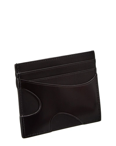 Shop Ferragamo Cutout Leather Card Case In Black
