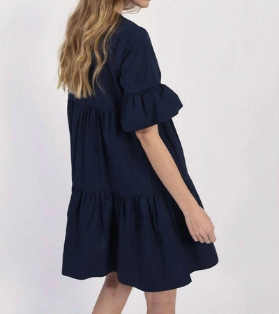 Shop Molly Bracken Hale Navy Tiered Dress In Blue