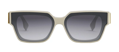 Shop Fendi Fe40099f 25b Square Sunglasses In Grey