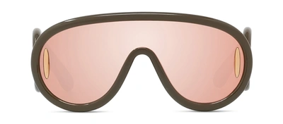 Shop Loewe Paula's Ibiza Lw 40108i 96c Shield Sunglasses In Red