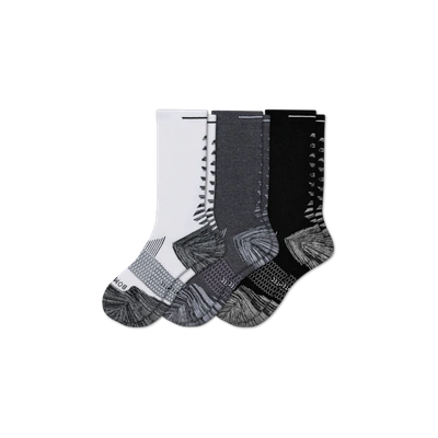 Shop Bombas Running Calf Sock 3-pack In White Charcoal Black Bee