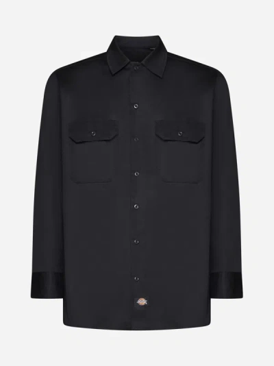 Shop Dickies Work Cotton-blend Shirt In Black