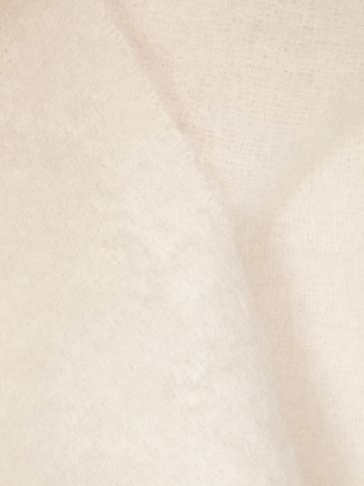 Jil Sander Logo-patch Chunky-knit Scarf In White