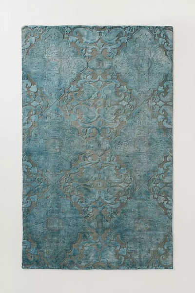Shop Anthropologie Hand-knotted Amore Rug By  In Blue Size 5x8
