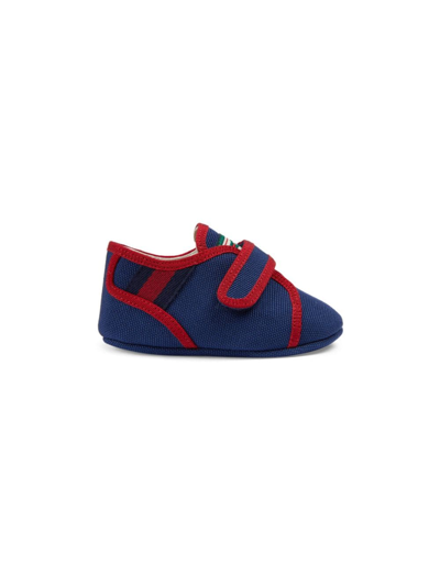 Shop Gucci Tennis 1977 Canvas Pre-walkers In Blue