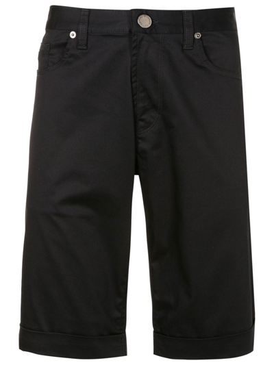 Shop Emporio Armani Five-pocket Knee-length Bermuda Shorts In Black