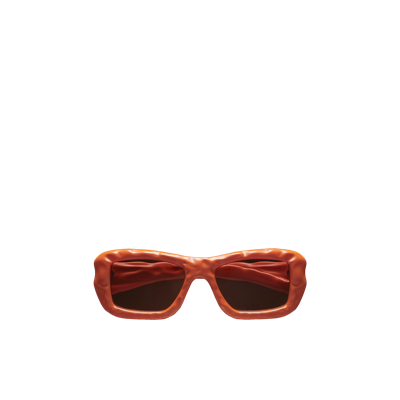 Shop Moncler Rectangular Sunglasses Orange