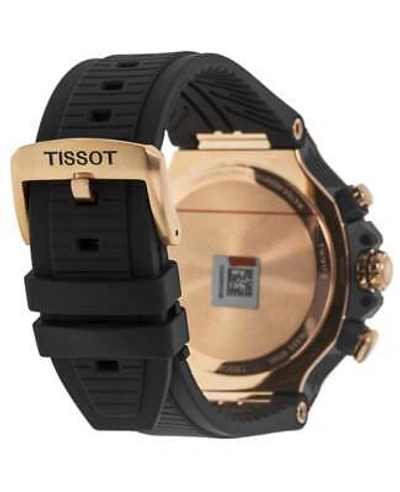 Pre-owned Tissot T-race Chronograph Black Dial Rubber Men's Watch T141.417.37.051.00