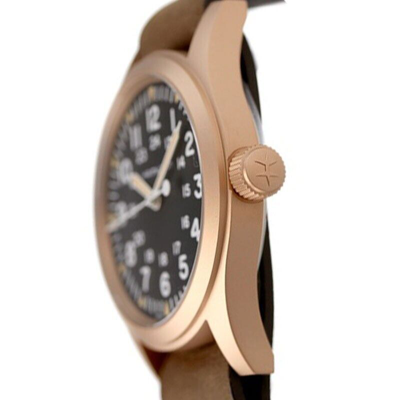 Pre-owned Hamilton Khaki Field Mechanical Bronze Case Men's Watch H69459530
