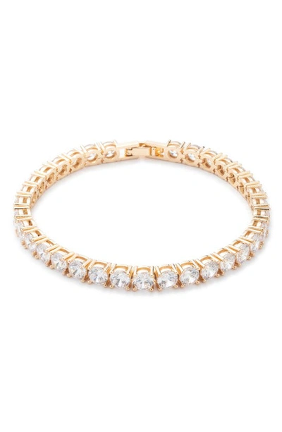 Shop Marchesa Peachy Keen Cubic Zirconia Bracelet In Gold/ Cry