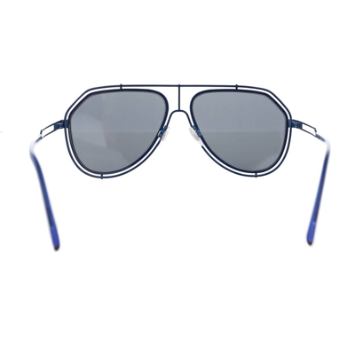 Pre-owned Dolce & Gabbana Dg 2176 Aviator Pilot Style Sunglasses With Case Blue 12680 In Gray