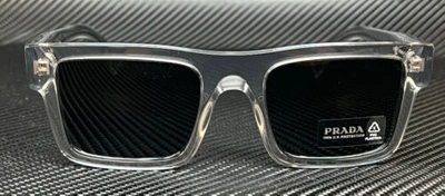 Pre-owned Prada Pr 19ws U4309t Crystal Grey Men's 52 Mm Sunglasses In Gray