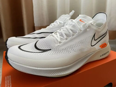 Pre-owned Nike Zoomx Streakfly ‘white Photon Dust' Dh9275-100 Men's Size 11.5 No-lid In White/orange/black/grey