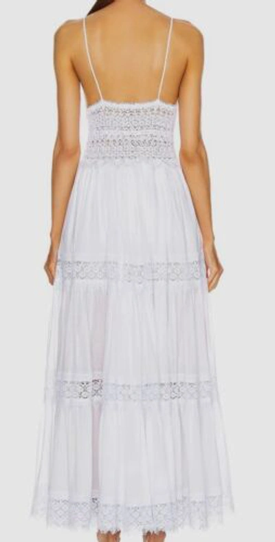Pre-owned Charo Ruiz $898  Women's White Cindy Lace Sleeveless Maxi Dress Size M