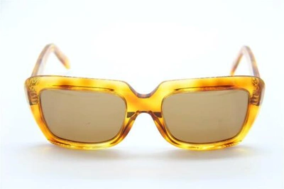 Pre-owned Celine Cl 40091i 53e Light Brown Authentic Sunglasses W/ Case Cl40091i 57-21 In Yellow