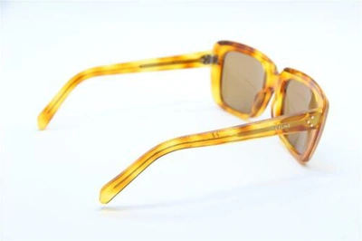 Pre-owned Celine Cl 40091i 53e Light Brown Authentic Sunglasses W/ Case Cl40091i 57-21 In Yellow