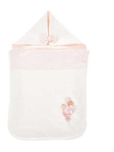 Shop Monnalisa Padded Cotton Sleeping Bag In White
