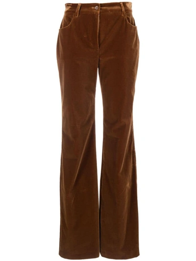 Shop Alberta Ferretti Trousers In Brown