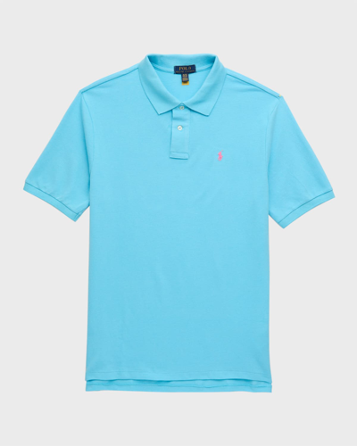 Shop Ralph Lauren Boy's Classic Polo Shirt In Turquoise Nova