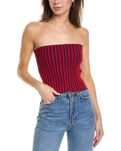 Shop Tory Burch Plaited Rib Bandeau In Red