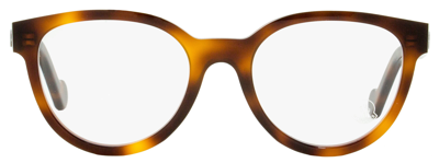 Shop Moncler Women's Eyeglasses Ml5041 052 Havana 50mm In Yellow