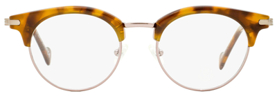Shop Moncler Women's Eyeglasses Ml5020 053 Blonde Havana/bronze 47mm In Brown
