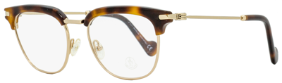 Shop Moncler Unisex Eyeglasses Ml5021 053 Blonde Havana 49mm In Yellow