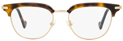 Shop Moncler Unisex Eyeglasses Ml5021 053 Blonde Havana 49mm In Yellow
