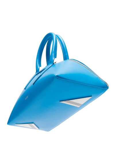 Attico 24h Leather Tote Bag In Blue