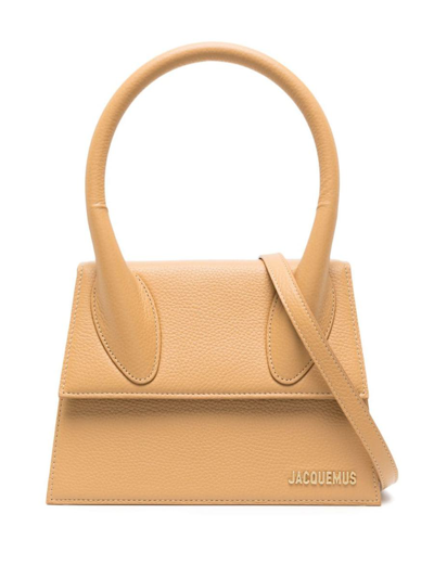Shop Jacquemus Le Grand Chiquito Bags In Nude &amp; Neutrals