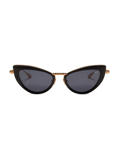 Shop Valentino Women's  Viii 50mm Cat-eye Sunglasses In Black