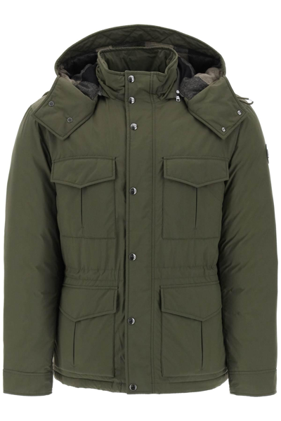 Shop Woolrich 'aleutian' Hooded Field Jacket In Khaki