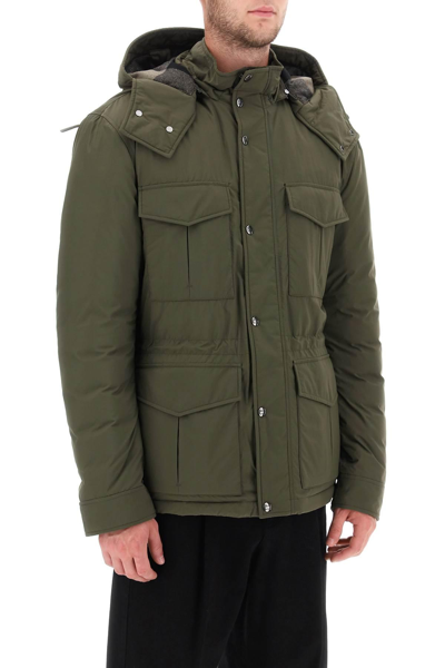 Shop Woolrich 'aleutian' Hooded Field Jacket In Khaki